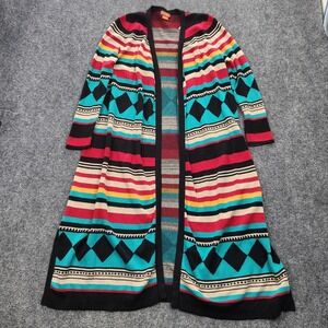 Scully‎ Cardigan Sweater Womens Small Multicolor Southwestern Aztec Duster HC680